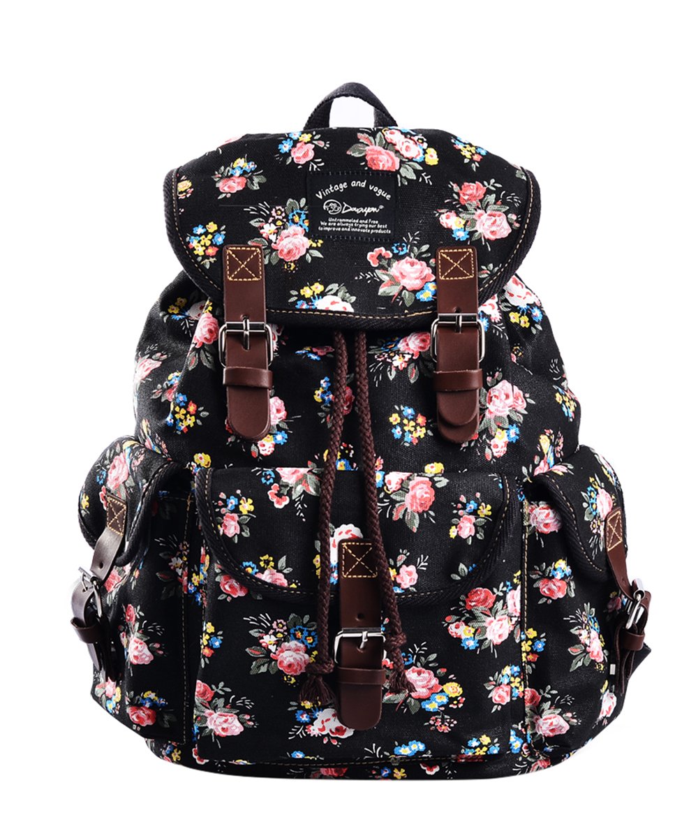 Douguyan Printed Canvas Backpack Women School Bag Casual  display picture 1