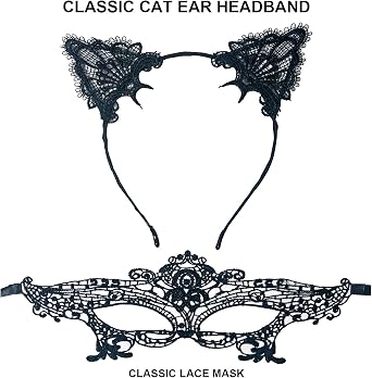Cat Ears Headband Lace Masquerade Novelty Masquerade Halloween Ears Mask Headband Masquerade Party Gifts