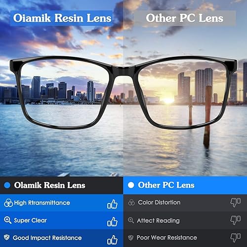 Miniatura 2 de Oiamik - Gafas de bloqueo de luz azul para hombre y mujer antifatiga ocular para juegos de ordenador bloqueador de luz azul antideslumbrante reducen