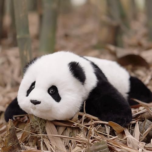 Chongker Animales de peluche con peso peso de 4 libras realista hecho a mano peluche gigante de panda realista para la ansiedad alivia el estrés