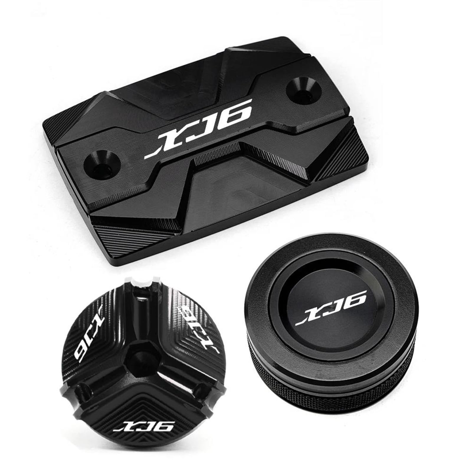 Bouchon De Réservoir De Liquide De Frein Et De Moto, Bouchon De Remplissage D'huile Moteur pour XJ6 XJ6F XJ6N Diversion 2010 – 2014 (Color : 1Set-Black)