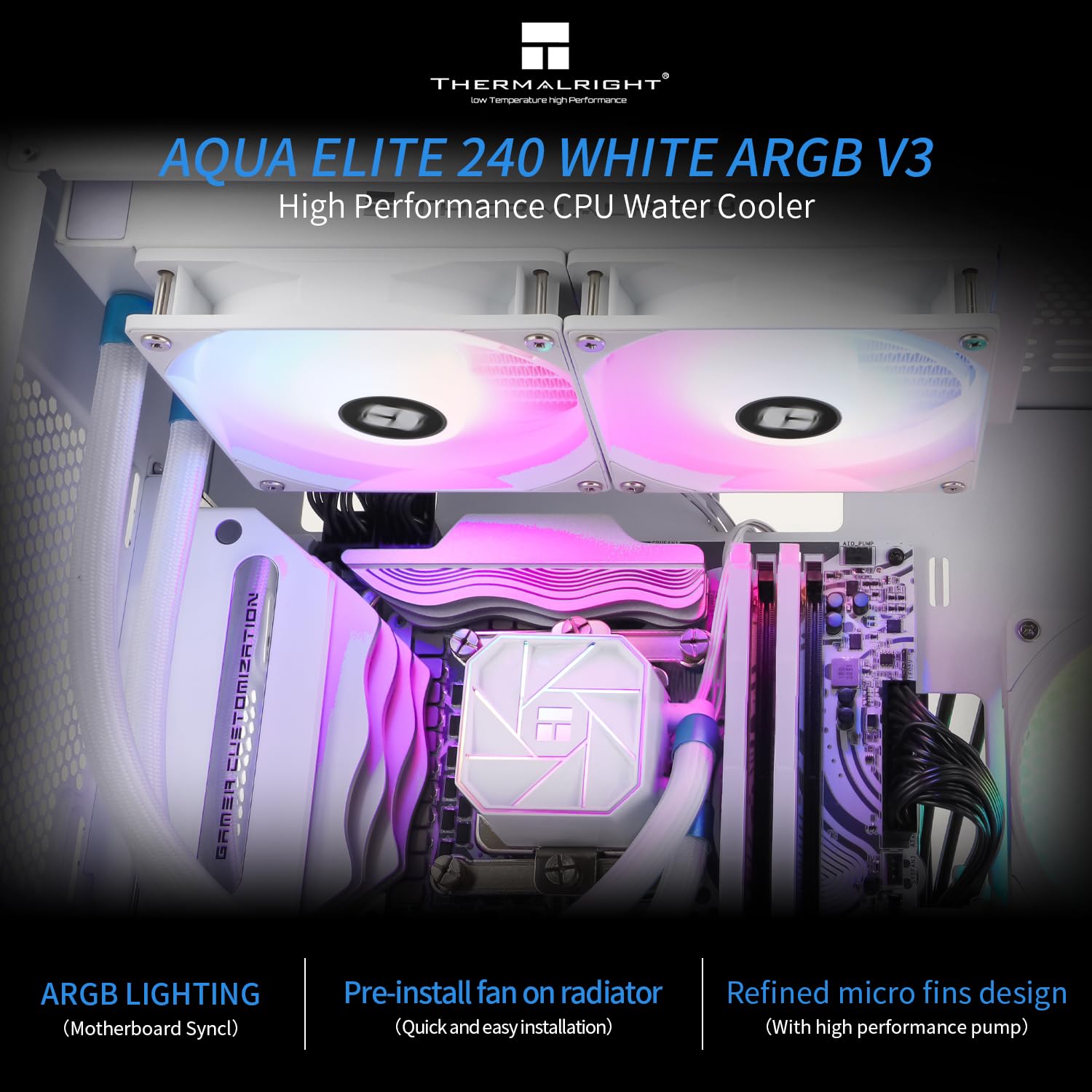 Amazon.co.jp: Thermalright Aqua Elite 240 ホワイト V3 AIO CPU