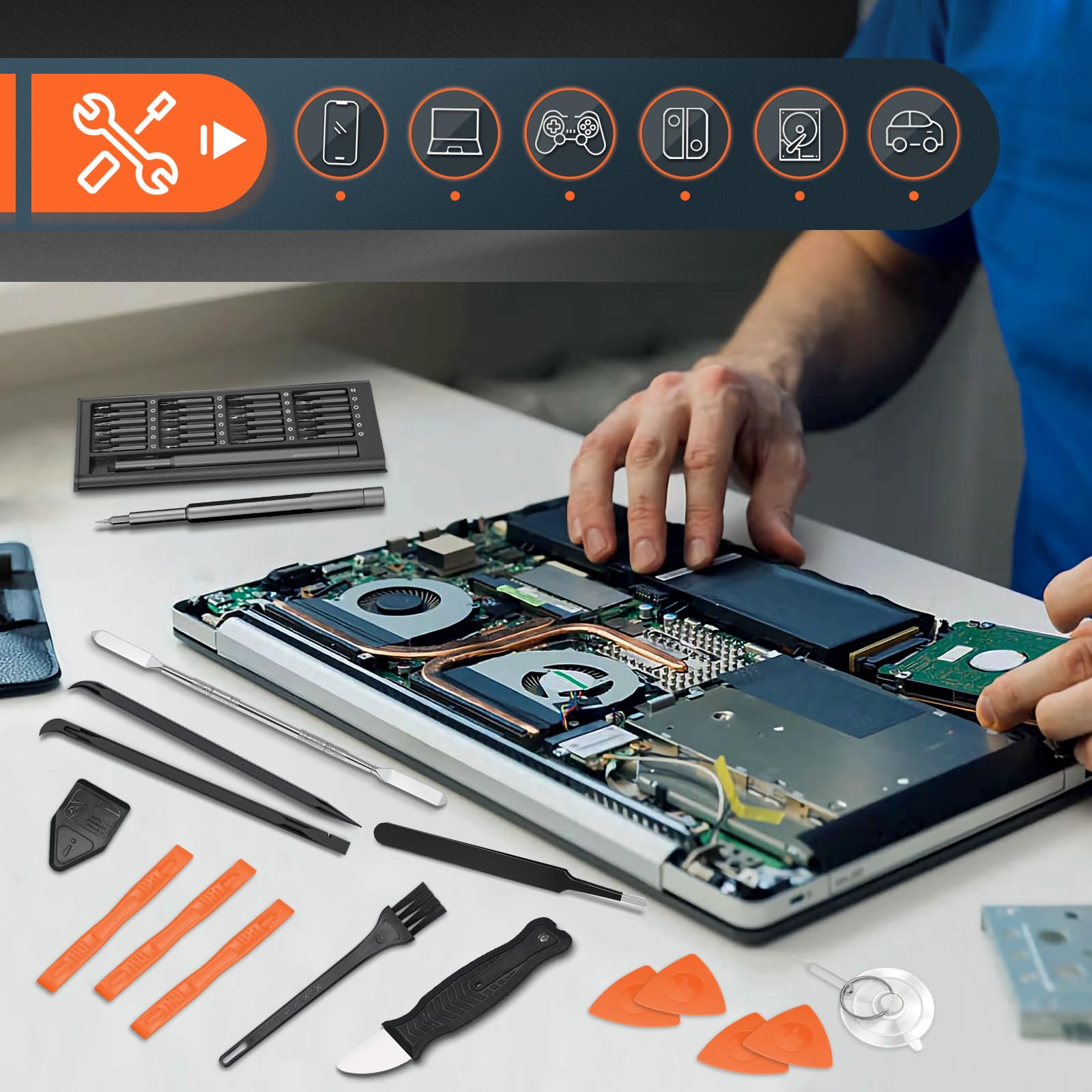 Metalowy Spudger, Narzędzia Plastikowe, Narzędzia Otwierania, Pęseta ESD, Przyssawka, Zestaw Narzędzi do łomu do iPhone/iPad/macbook/ps4/PS5/xbox Switch kontrolera, laptopa, ekranu telefonu, komputera