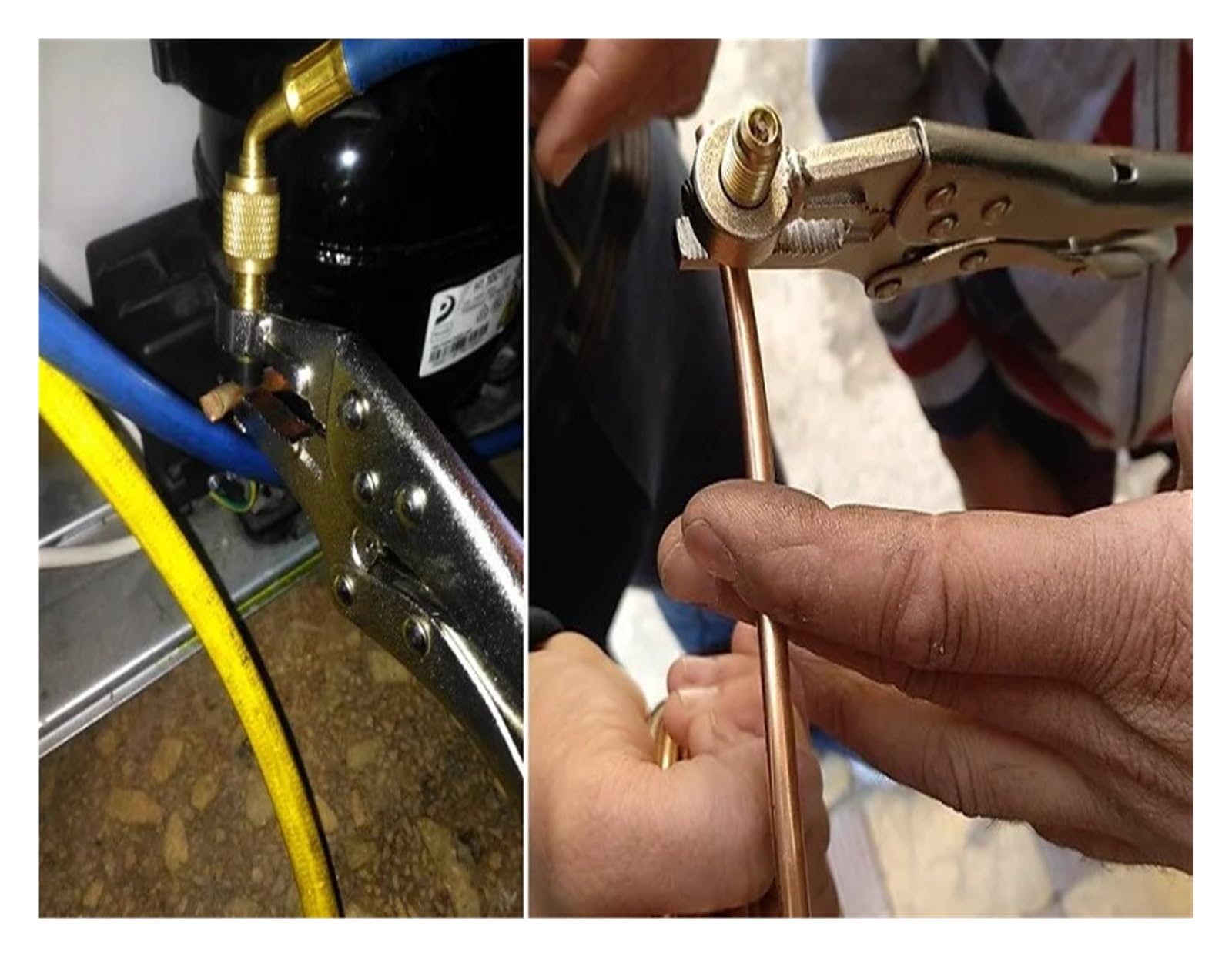 Herramienta hidráulica de prensado para refrigerac 1 Pieza de alicates recuperación refrigerante, Tubo refrigeración, Alicates Bloqueo Acero, reparación Aire Acondicionado