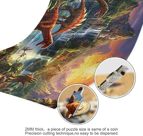 Miniatura 3 de Rompecabezas de 1000 piezas de dinosaurio para ilustraciones de juegos para adultos, adolescentes y niños 20323091