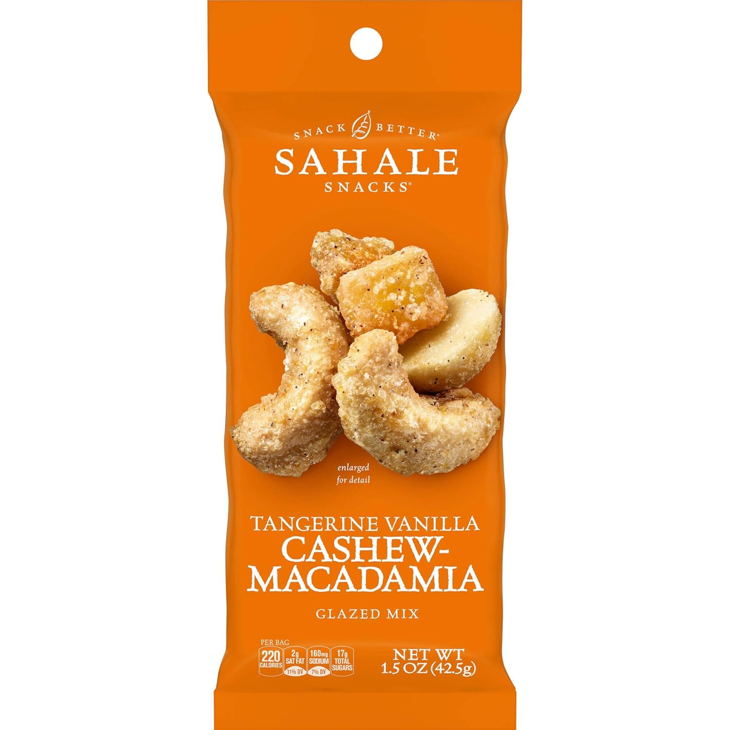 Sahale Snacks Tangerine Vanilla Cashew Macadamia Glazed Mix, 1.5 Ounces (Pack of 9)