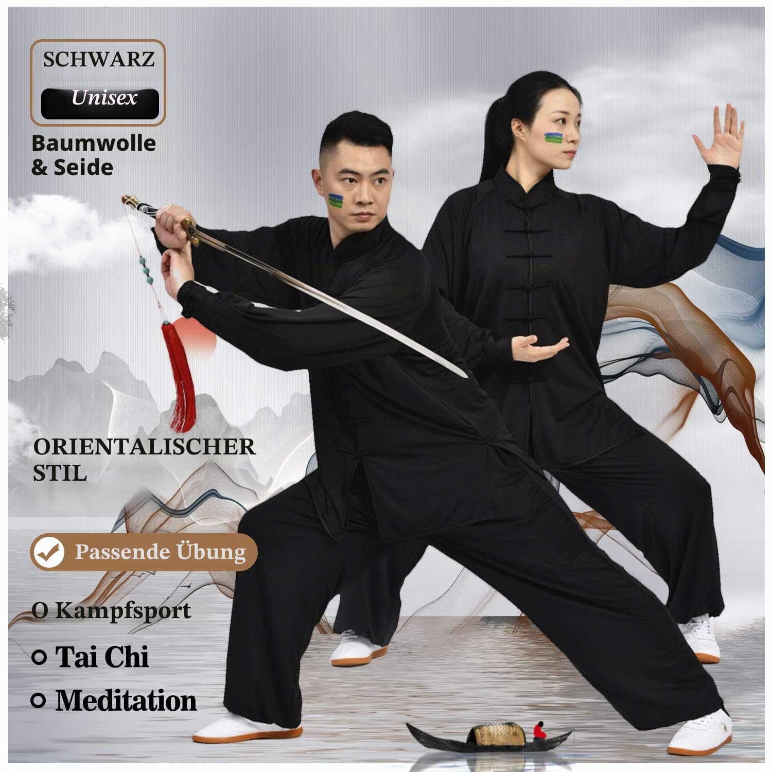 BBLAC 2KEY Traditionelle chinesische Uniformen für Tai Chi und Wing Chun aus Milchseide