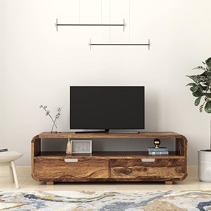 Amazon Brand - Solimo Argute Solid Sheesham Wood TV Unit (Natural Finish)