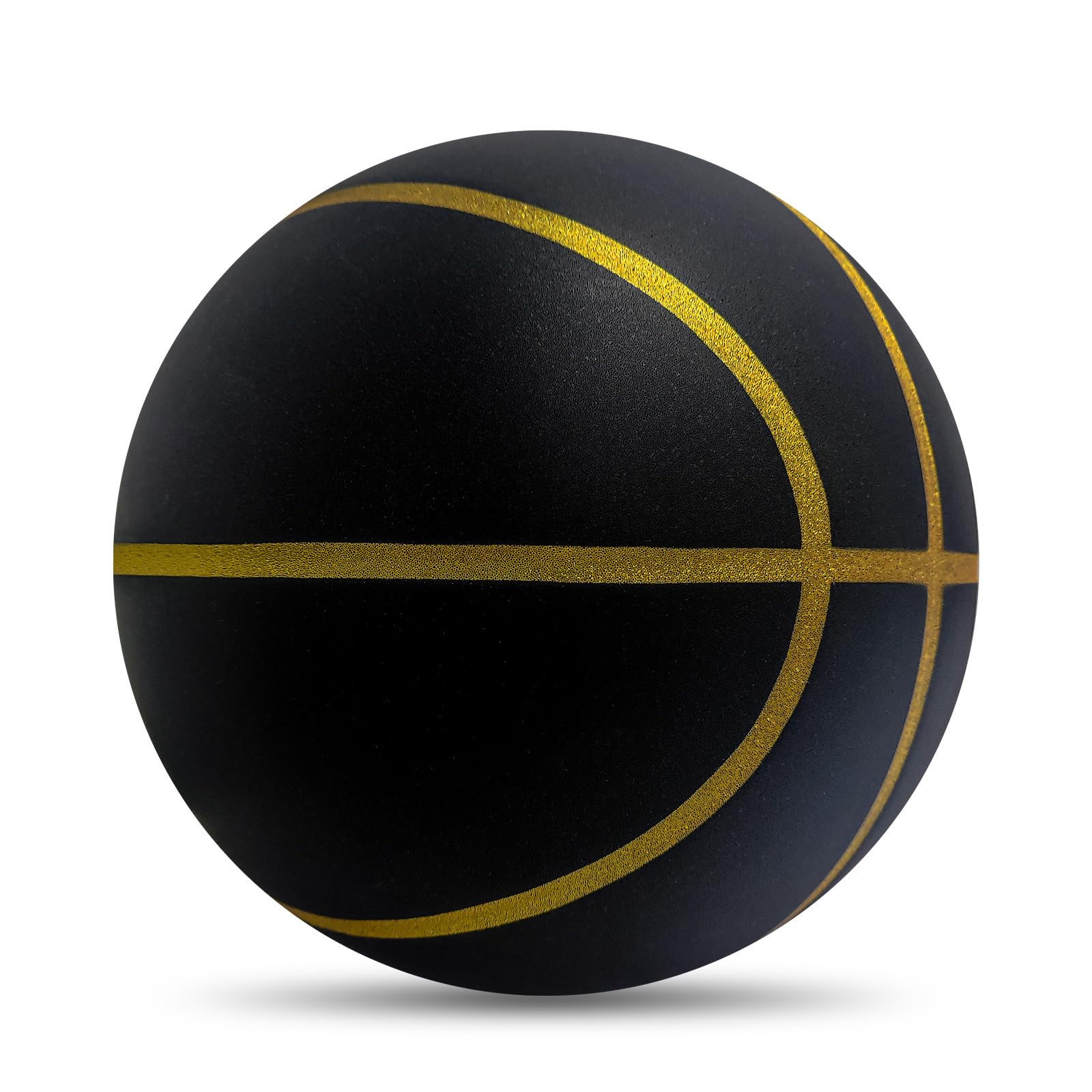 WAYNHUI Official Silent Basketball Size 7 (29.5") New Grooved Airless Foam Soundless Basketball for Quiet Dribbling and Indoor Training NOT Compressed–Gift for Youth (Black Upgraded)
