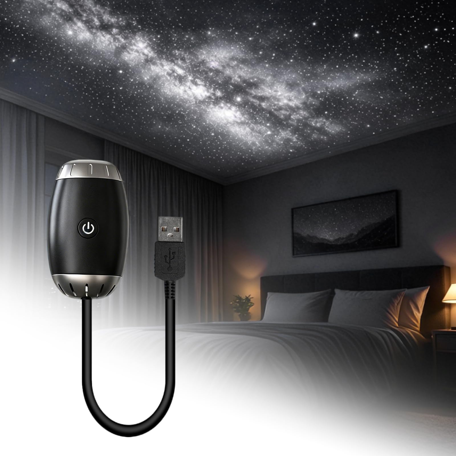 Dandin Galaxy Projector Night Light,360°Adjustable Star Projector
