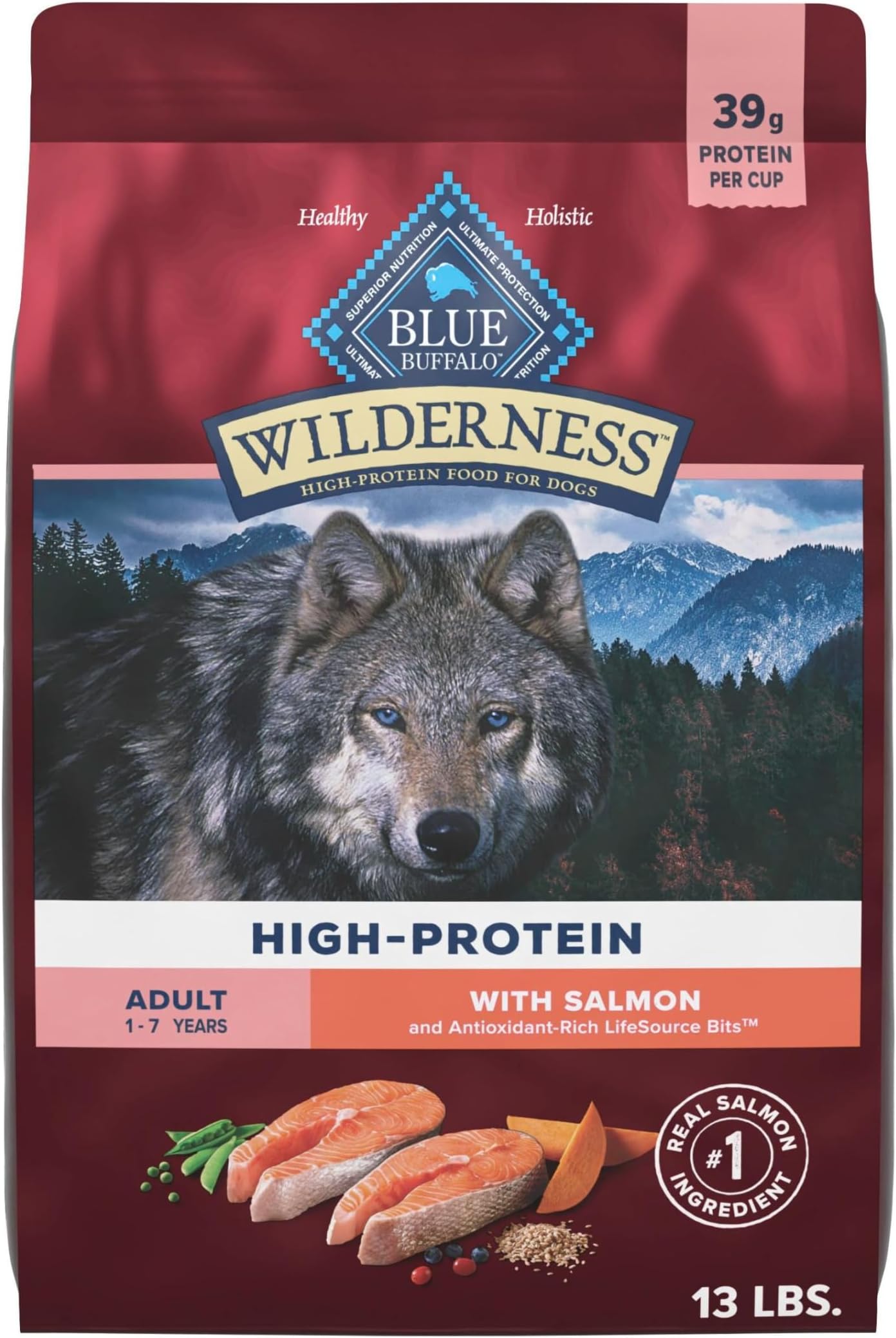 Wilderness Salmon & Wholesome Grains Adult Dry Dog Food, 13 lb