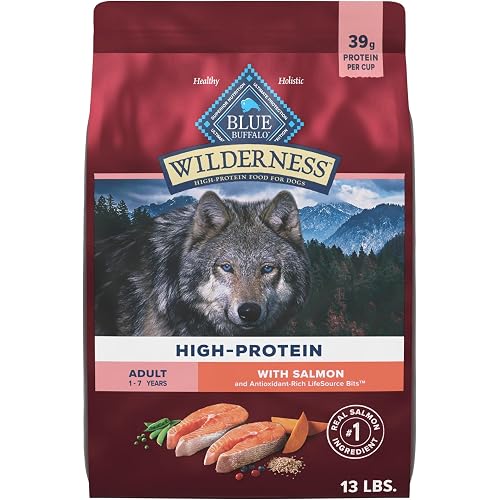 Blue Buffalo Wilderness Salmon & Wholesome Grains Adult Dry Dog Food, 13 lb