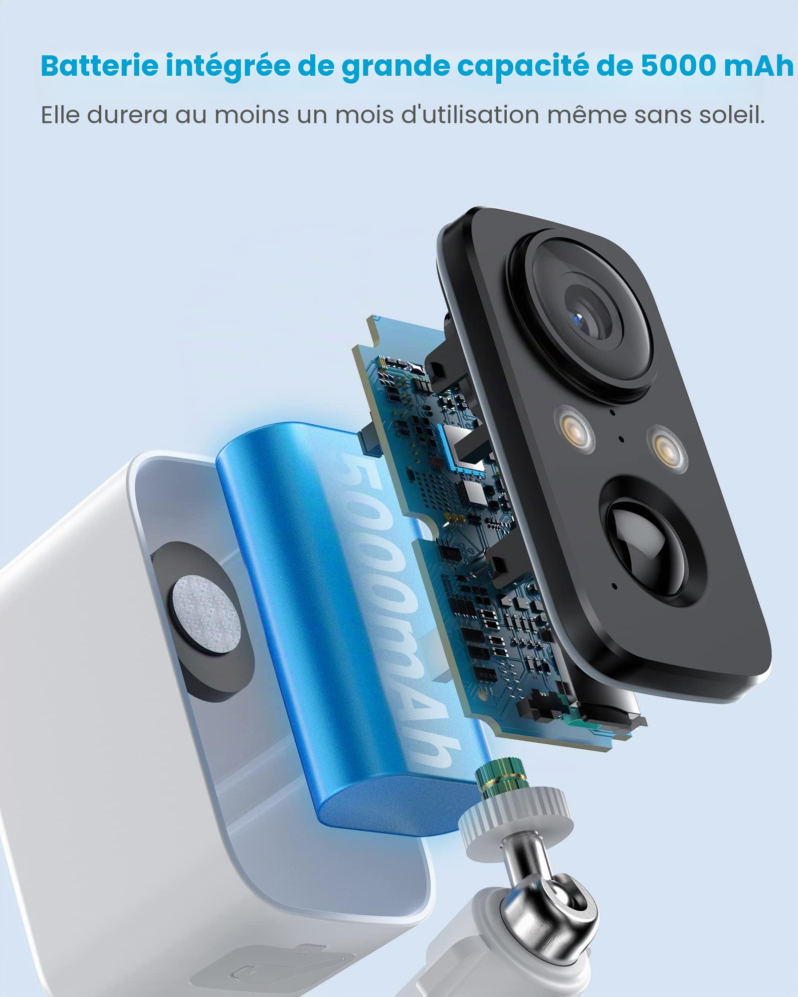 FOAOOD Caméra Surveillance WiFi Extérieure sans Fil avec Panneau Solaire,Caméra Surveillance WiFi avec Vision Nocturne Couleur, Détection Humaine PIR, Audio Bidirectionnel, Étanche IP66