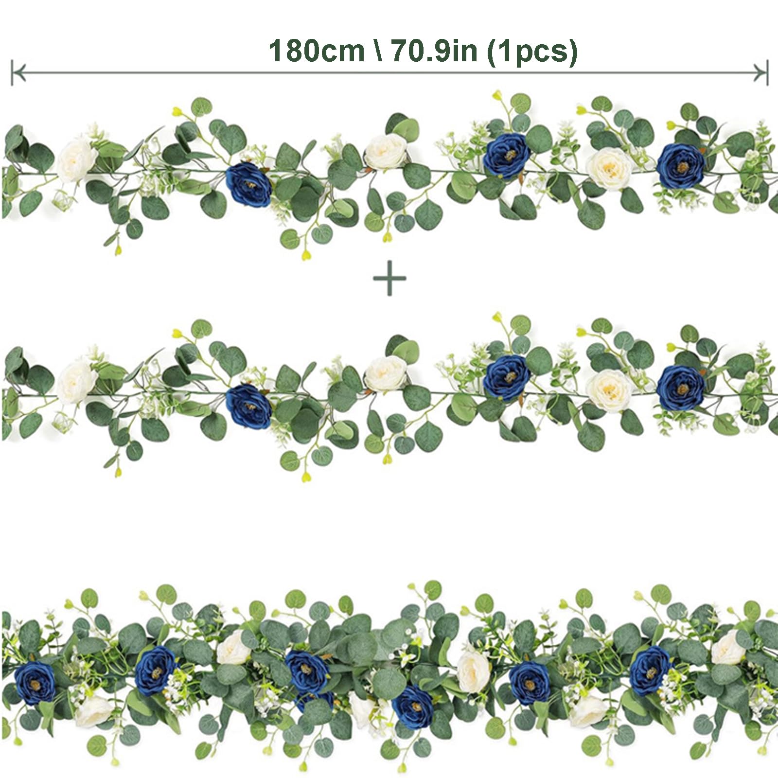 4 Sztuki Sztuczne Dekoracje Kwiatowe na Stół Fałszywe Rośliny Wisząca for Wedding Tables, Party, Home Decor Blue,One Size