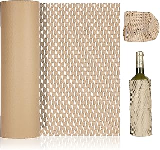 11.8 in x 98ft Premium Honeycomb Packing Paper, Kraft Brown Eco Friendly Packaging Material for Moving Shipping Gift Wrapping, Recycled Cushion Wrapping Roll Eco Friendly Green Wrap