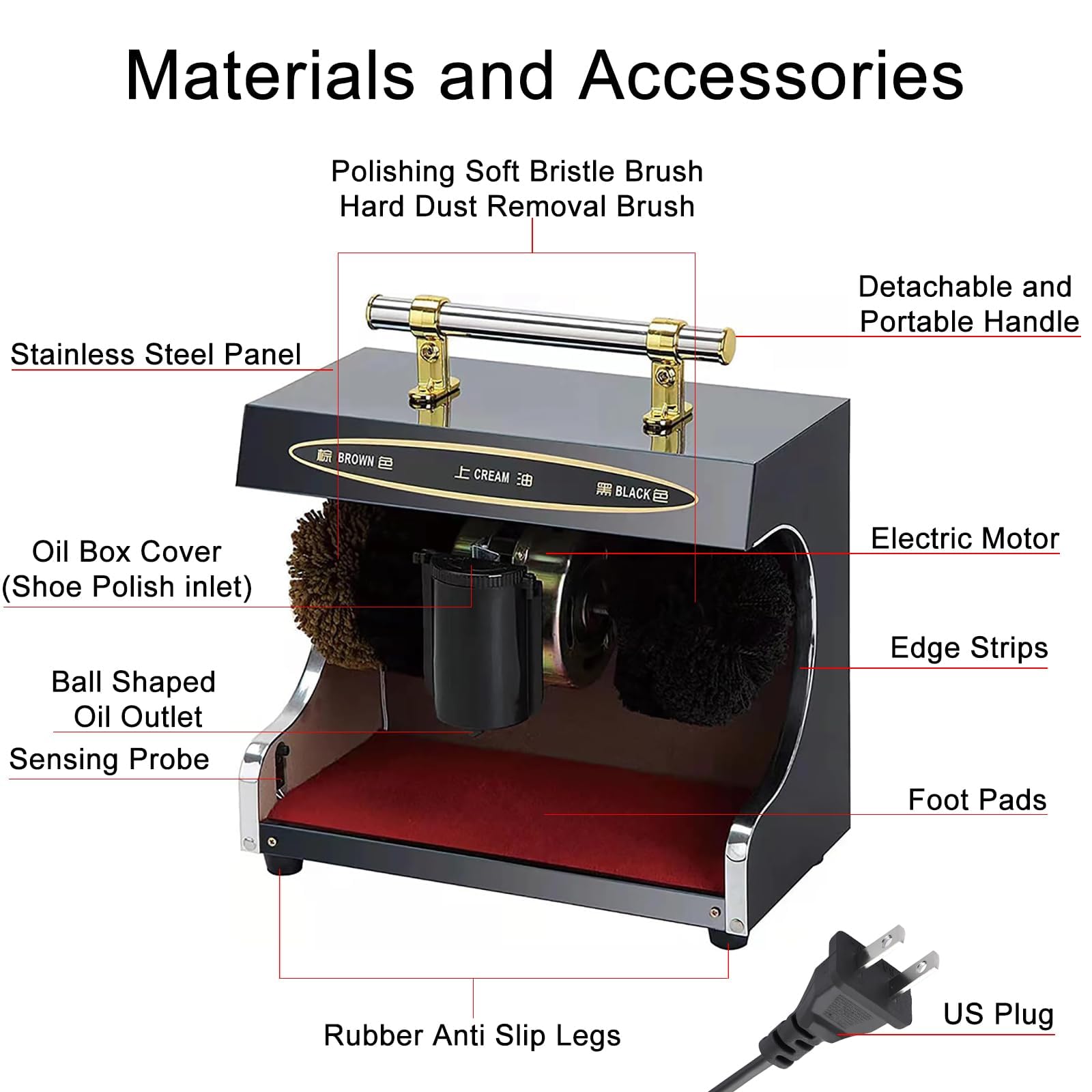 Electric Shoe Cleaning Machine,Polishing Machines for Shoes,Shoe Shine Machine with 2 Brushes and Shoe Polish Dispenser,for Shoes Sofas Operation Perfect for Friends