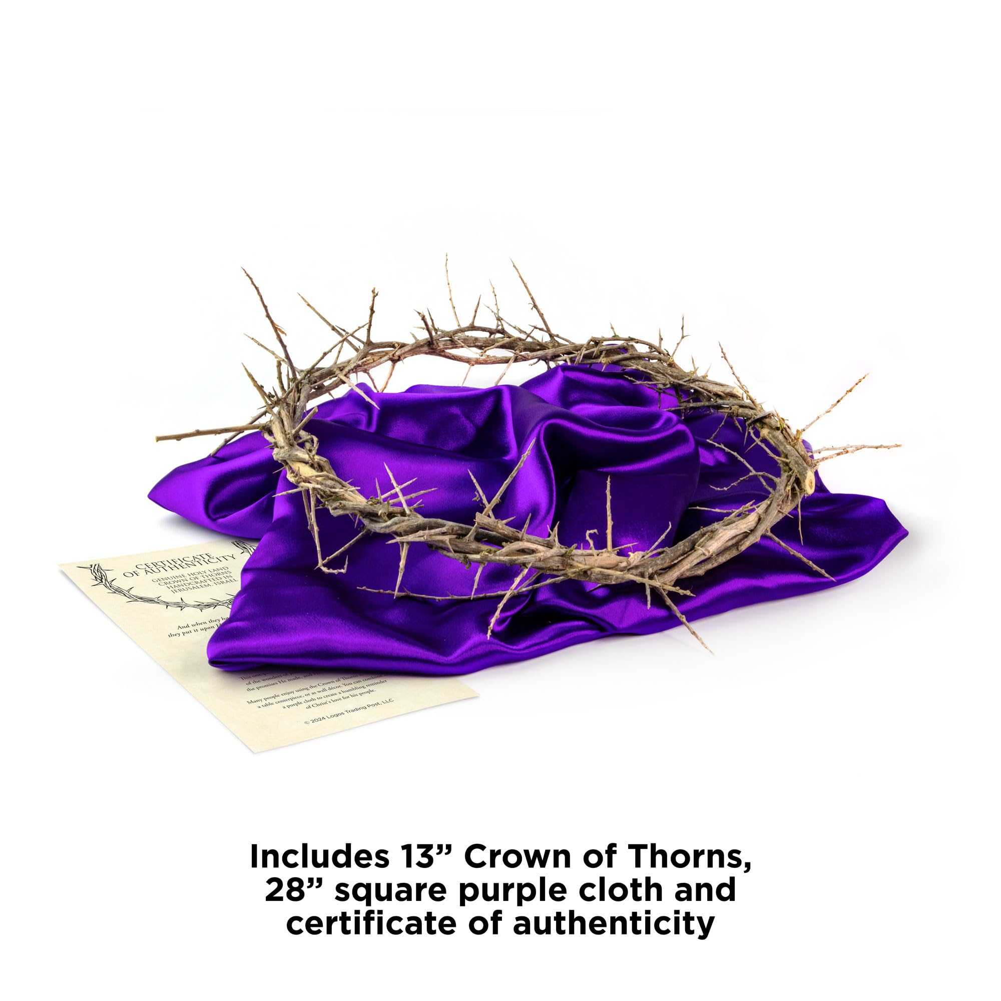 Crown of Thorns with Purple Satin Cloth - 13