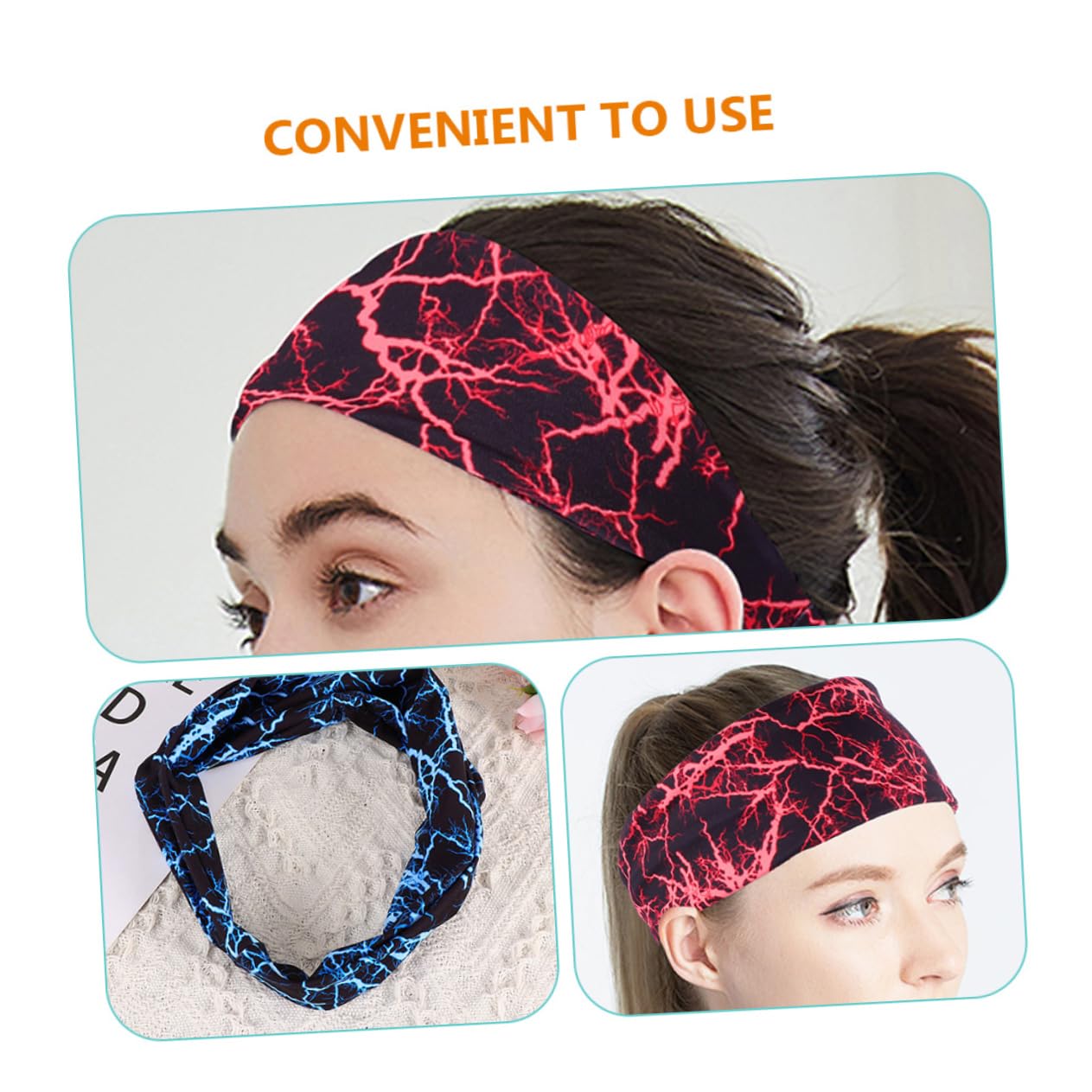 BESPORTBLE 6piezas Diademas Elásticas Transpirables para Deporte Banda De Sudor y Ligera Accesorios De Fitness para Entrenamiento Yoga y Correr