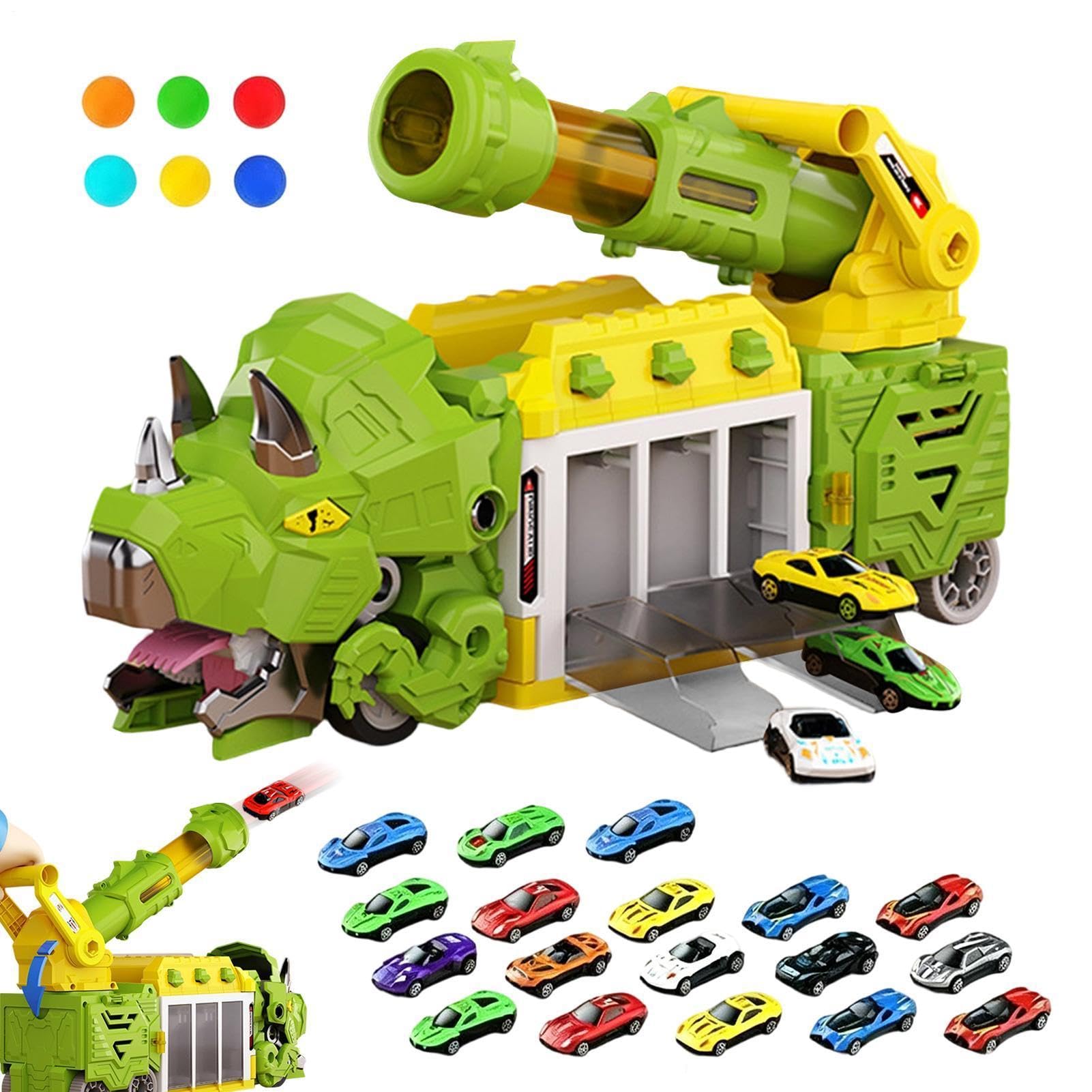 Camión Dinosaurio Juguete Camión Plegable Para Niños Con Compartimento | Coche De Juguete Con 6 Pelotas Para Edades 3 A 8 Años Juego Y En Casa Y Suelo Interior