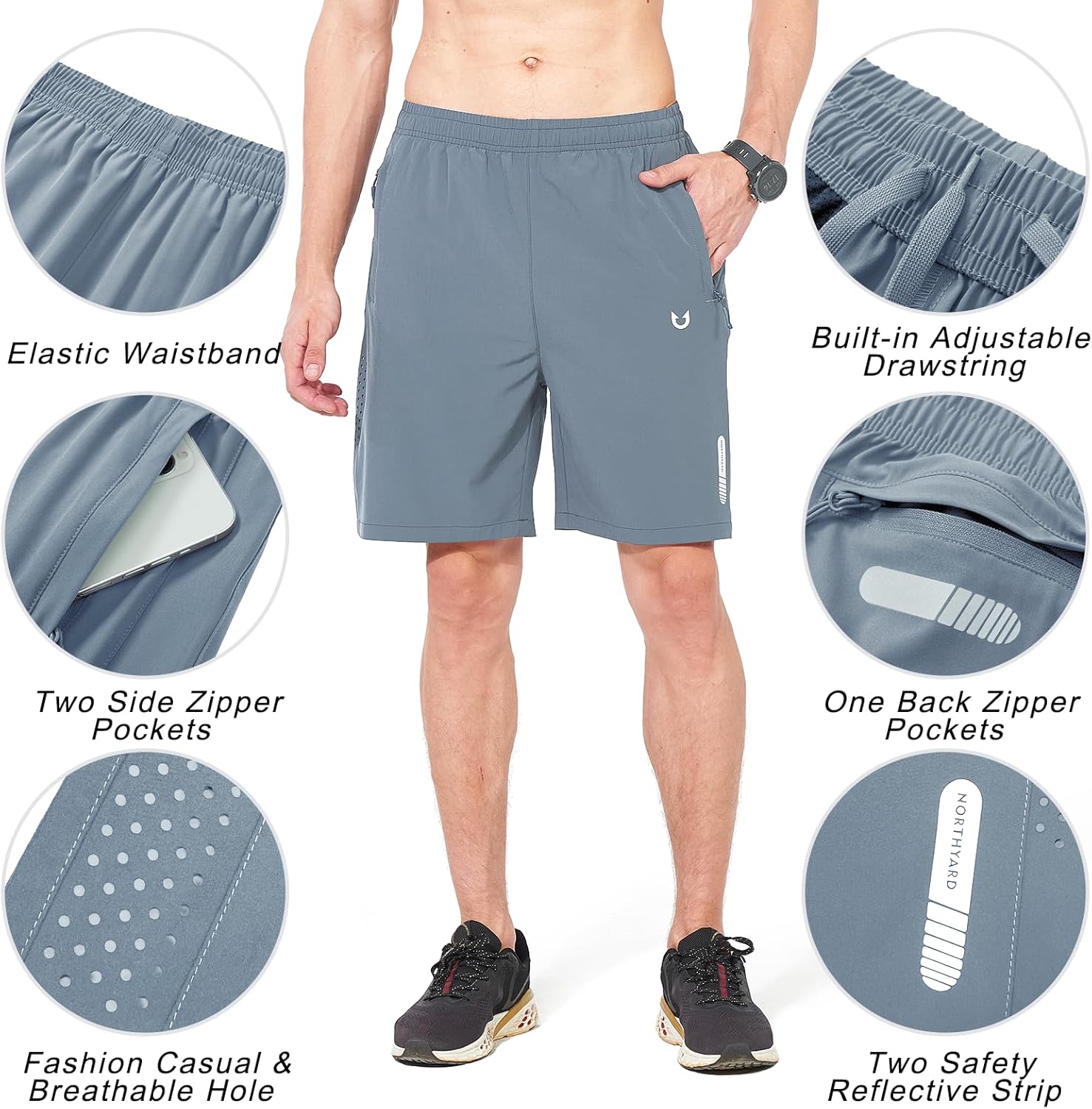 NORTHYARD Men's Athletic Running Shorts Gym Workout Shorts 7"/ 9"/ 5" Quick Dry Lightweight Sports Basketball Exercise Tennis - Image 5