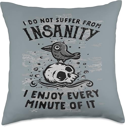 Miniatura 4 de I Do Not Suffer from Insanity I Enjoy Every Minute of It - Almohada de 16 x 16 pulgadas, multicolor