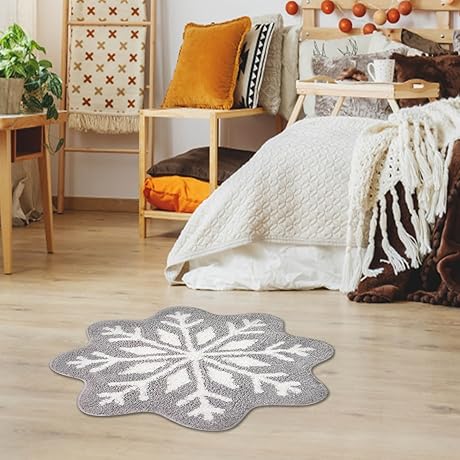 Snowflake Rugs for Bathroom - 26"x26"