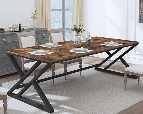 Miniatura 8 de HSH Escritorio rústico para computadora de 70.8 pulgadas, escritorio industrial extra grande para oficina en casa, escritorio ejecutivo largo y