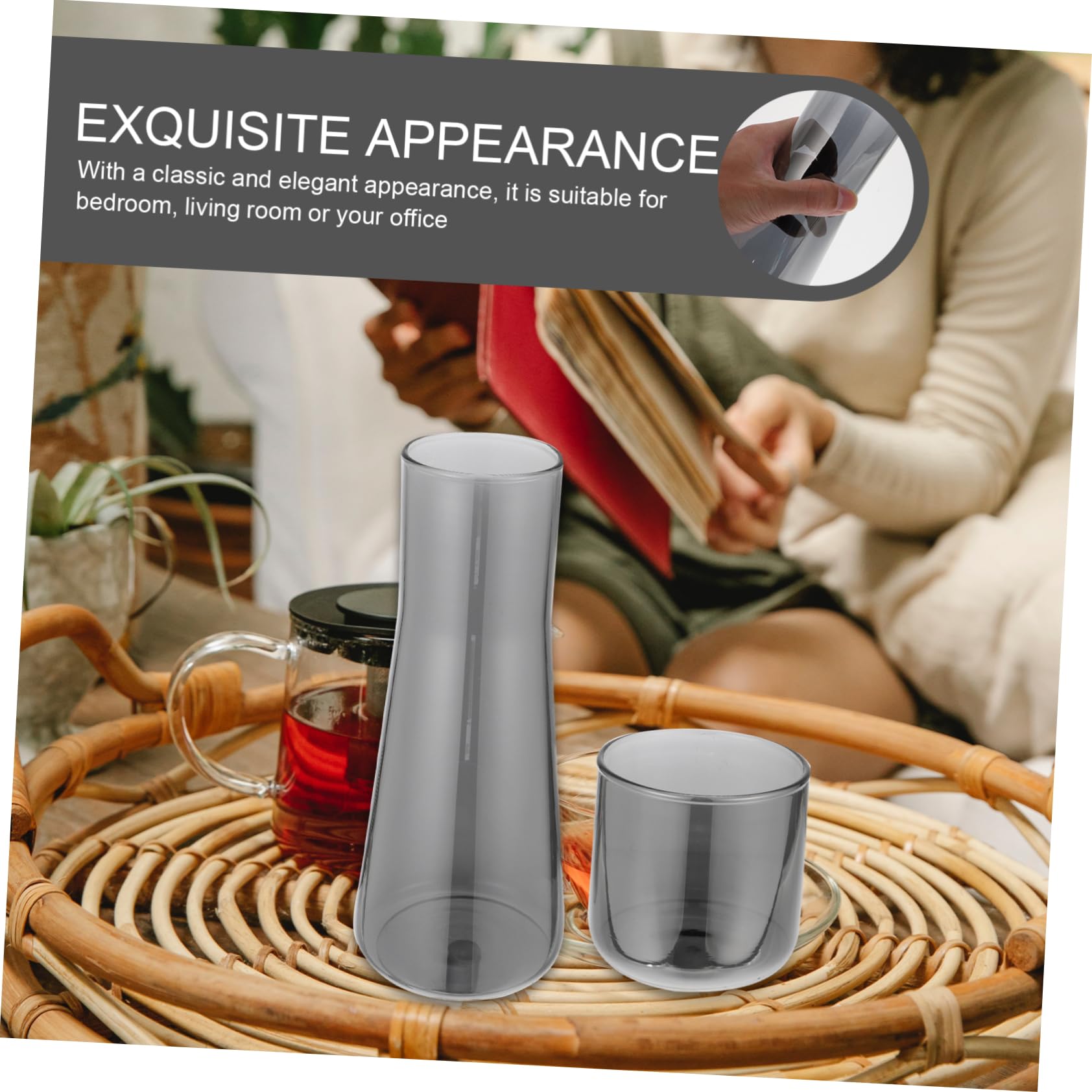 Cabilock 1 Set Capacity Cold Water Kettle Thickened Carafe with Cup Elegant Household Beverage Dispenser for Parties Bbqs and Picnics and Design