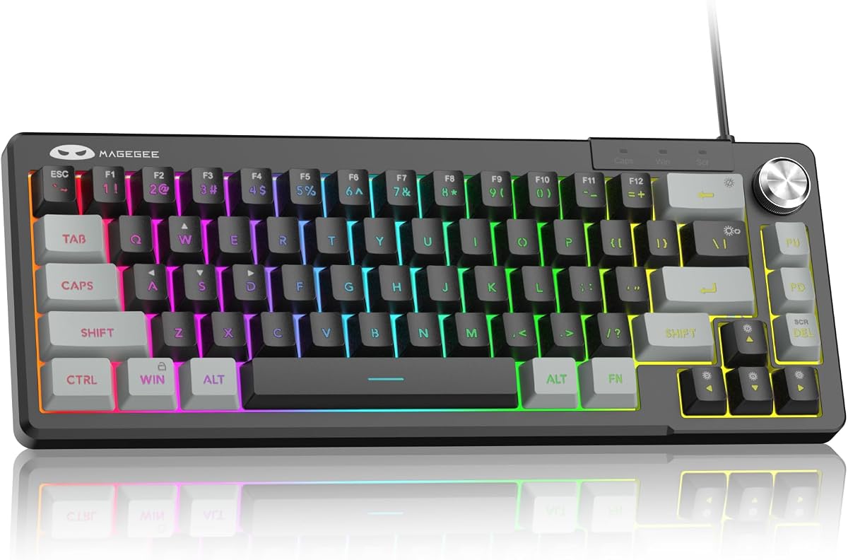 MageGee Mini 60% Gaming Keyboard, RGB Backlit 68 Key Ultra-Compact Keyboard, TS68 Ergonomic Waterproof Mechanical Feeling Office Computer Keyboards for PC, MAC, PS4, Xbox ONE Gamer