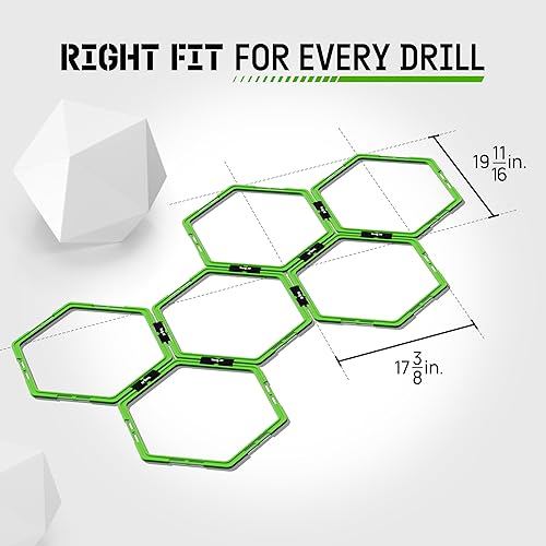 Miniatura 9 de Yes4All Hex Agility RingsSpeed Rings with Carrying Bag  Hexagon Rings Agility Hurdles for Agility Footwork Training
