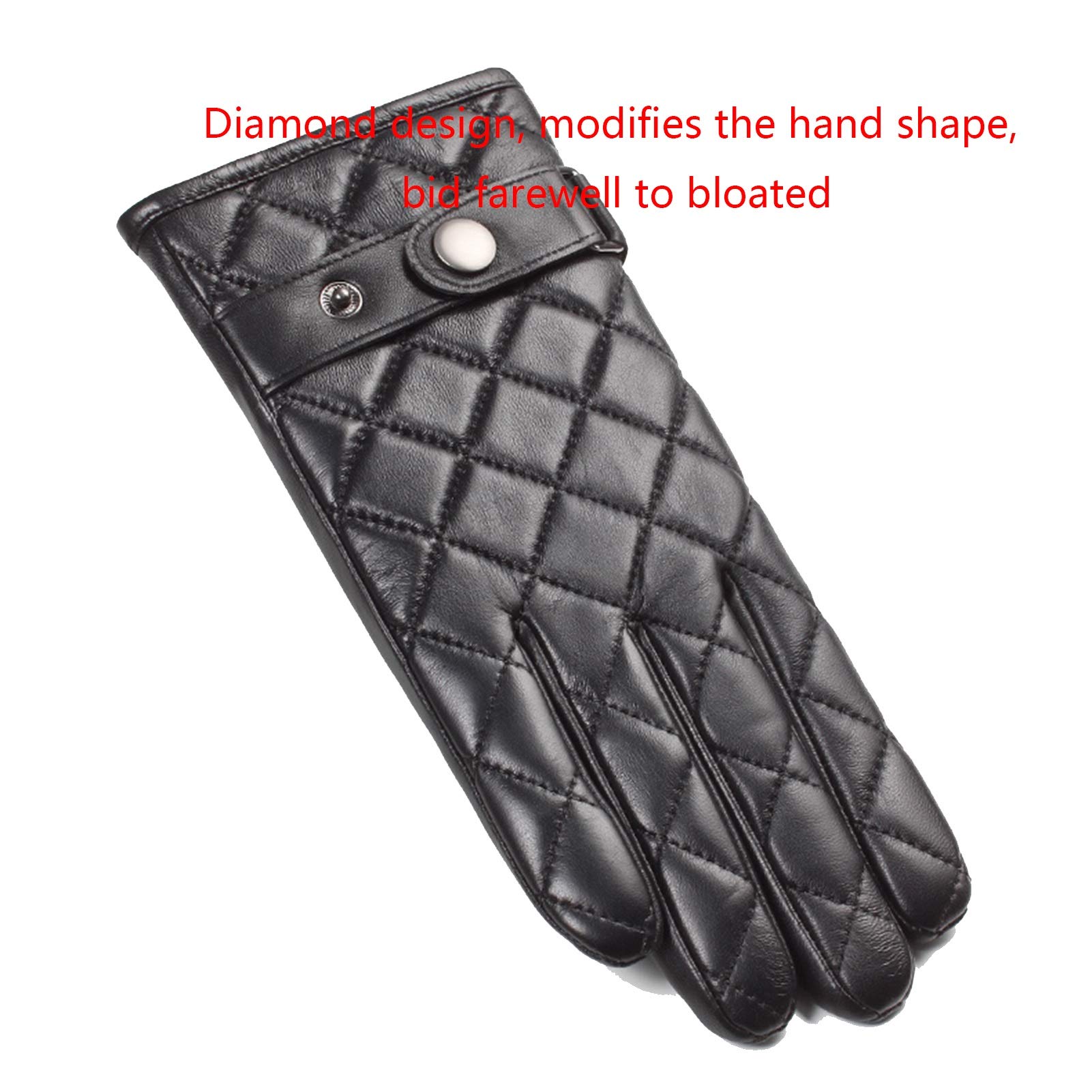 Axdwfd Guanti degli Uomini di Inverno, Touch Screen Gloves All'aperto Antivento di Guida, con Fodera in Pile (Color : Black, Size : S)