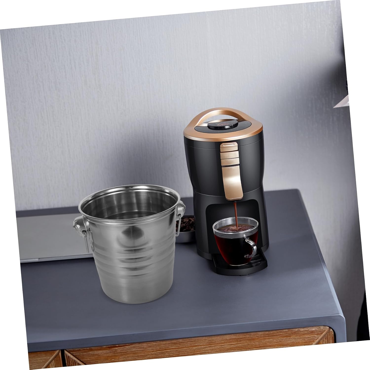 PRETYZOOM Multipurpose Ice Cube Bucket Stainless Steel Beverage Cooler with Tong for Parties Hotels Bars and Ktv Effortless Cleaning and Stylish Design