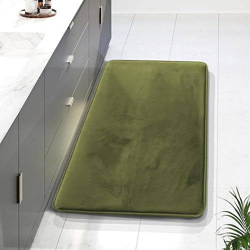 Miniatura 60 de Clara Clark - Tapetes para baño de espuma viscoelástica, terciopelo y felpa ultra suave, antideslizantes, lavables a máquina y de secado rápido,