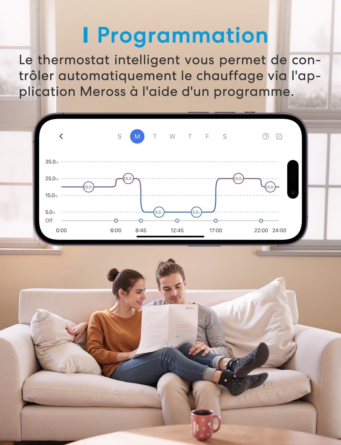 Meross Thermostat Connecté pour Électrique/Chauffage au Sol Électrique