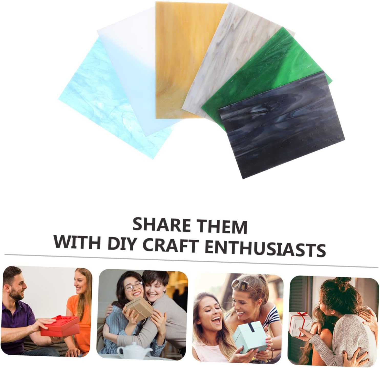 Hohopeti Glass Tiles Colored Mica Flakes DIY Tiles for Crafts Bulk Pack