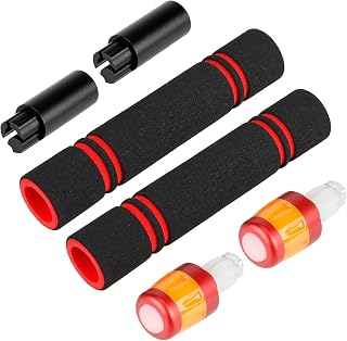 Fututech Waterproof LED Warning Light and Extension Handlebar for Segway Ninebot Max G30 Accessory Flashing Scooter Replacement Part Electric Scooter (B/Red/Orange)