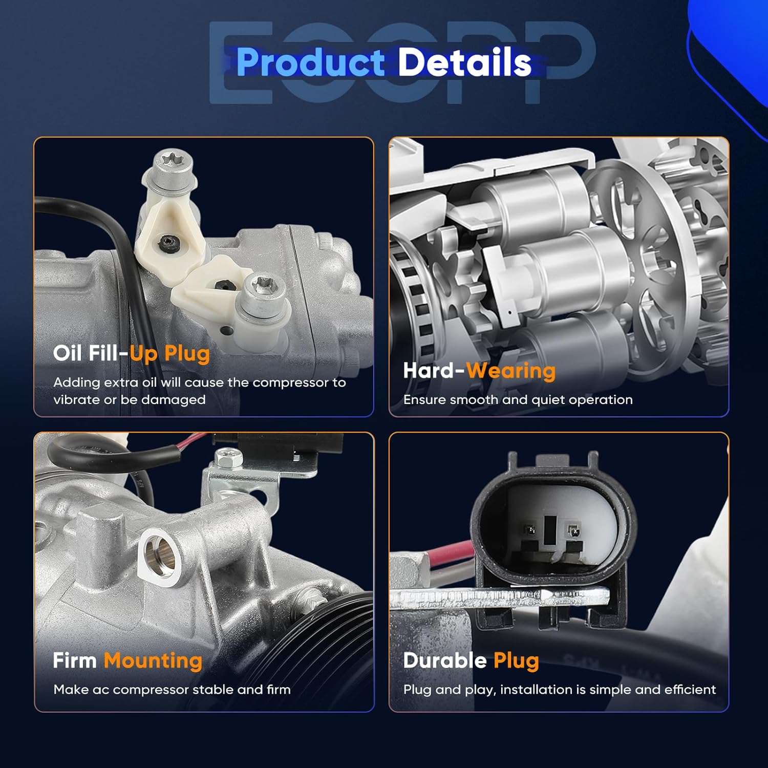 ECCPP A/C Compressor with Clutch 2004-2012 Fit for BMW 116I 1.6L 2010-2020 Fit for BMW 318i Coupe 2L for BMW Series AC Compressor