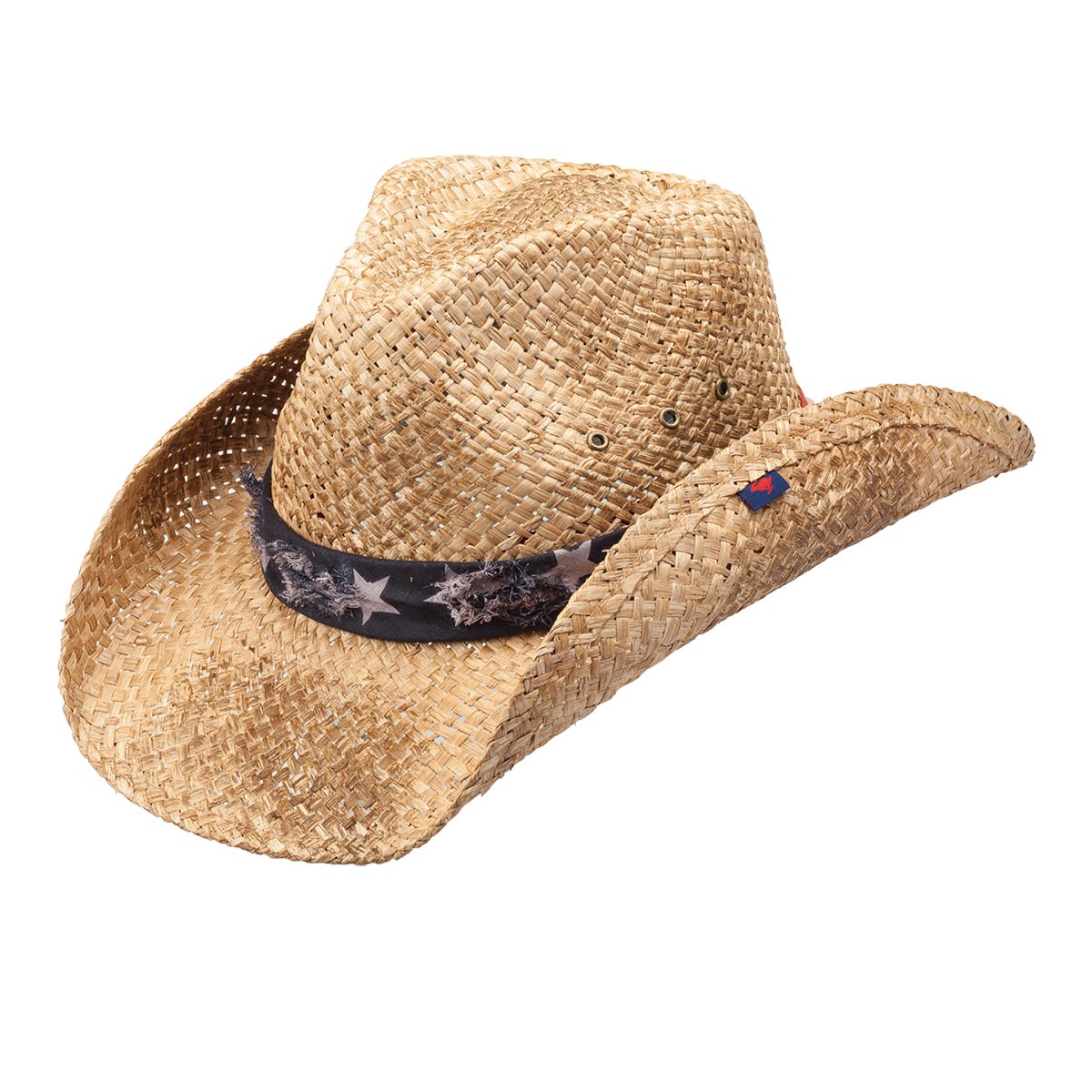 Peter Grimm Hadley Natural Distress American Flag Band Drifter Cowboy Hat