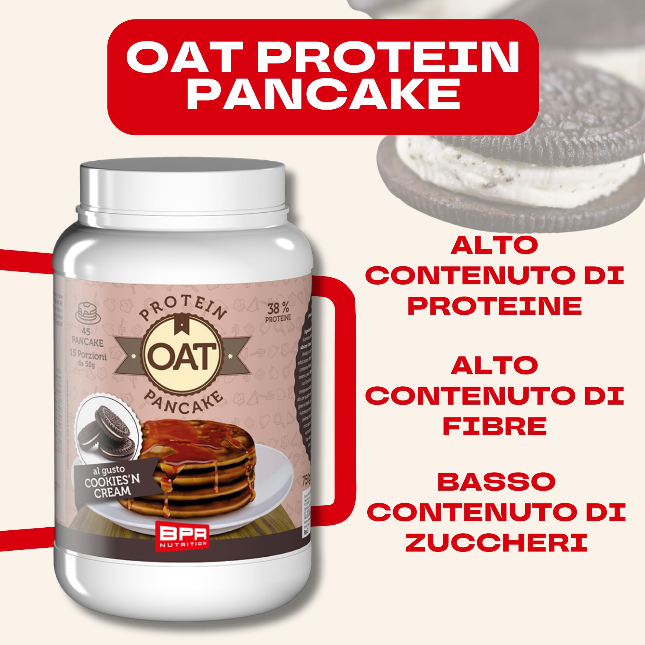 BPR Nutrition Oat protein pancake 750 g (Cookies'n Cream)