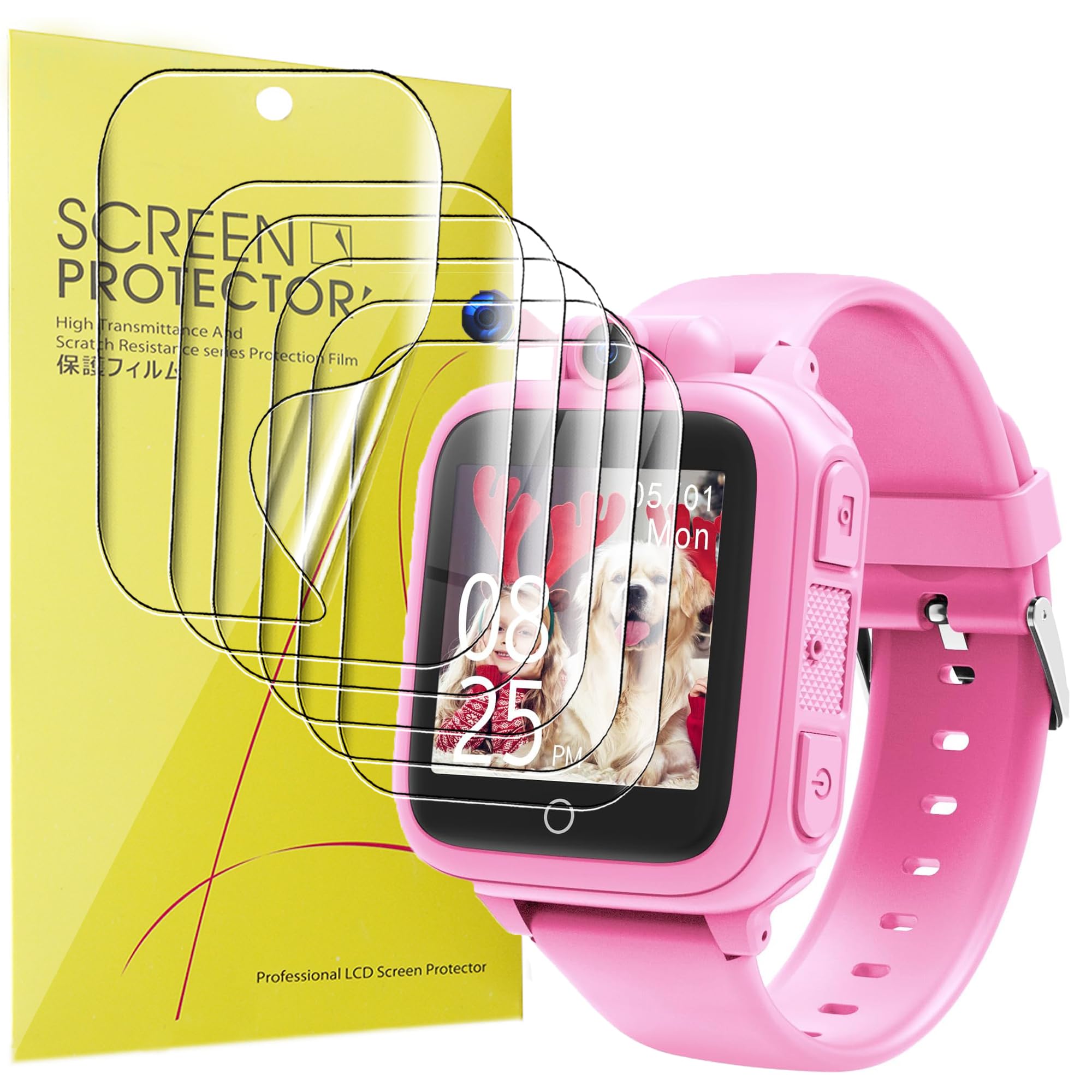 Lamshaw Compatible for Awatty Kids Smart Watch Screen Protector, [6 Pack] Full Coverage TPU Clear Film Compatible for Awatty S9 1.54 Kids Smart Watch/Lterfear S9 Smart Watch (6 Pack)