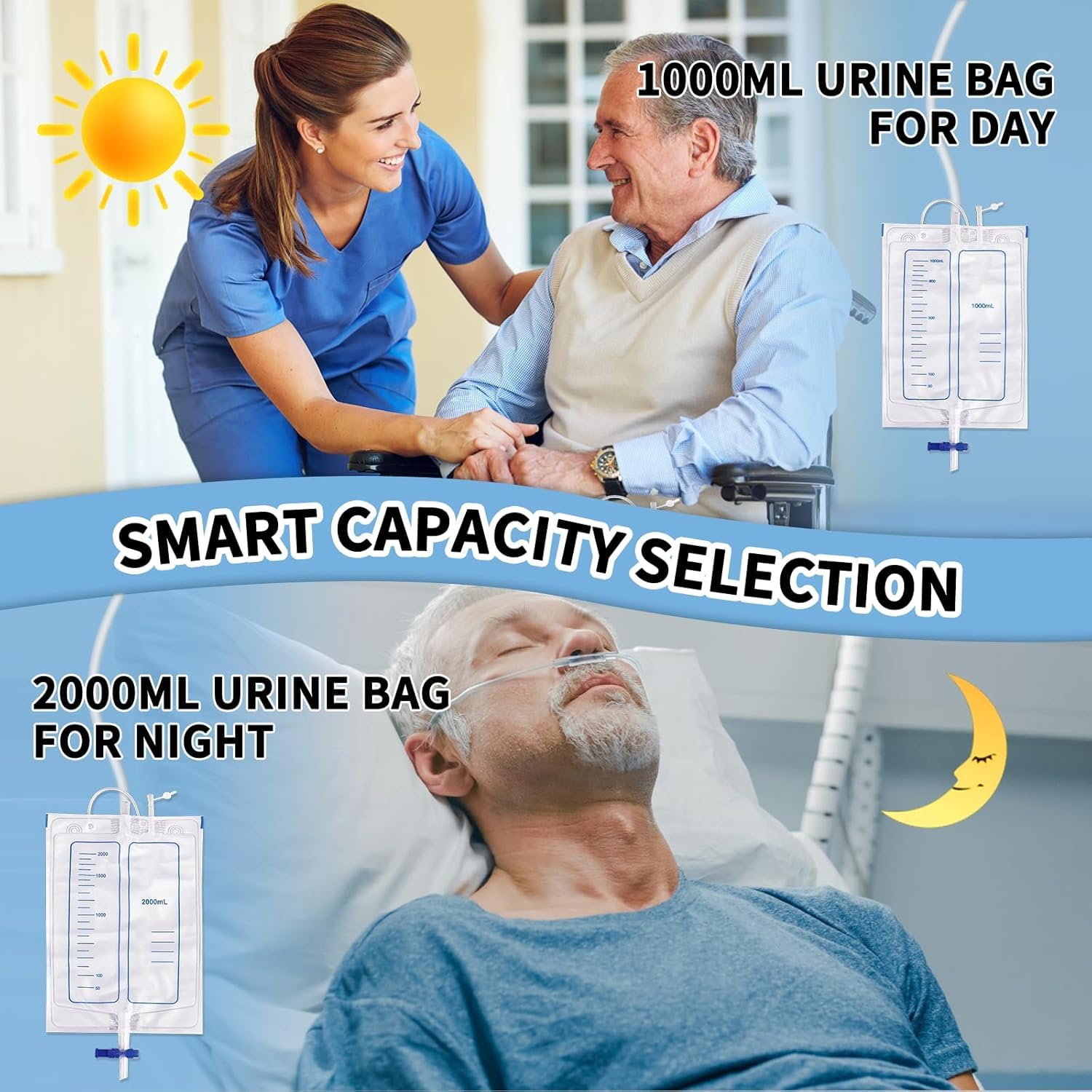 RAJry Portable Reusable Adjustable Silicon urine collector for Elderly men bed patients wearable urine bag for men urine drainage bag system for Adults male bedridden elderly (Men (Free Size) 3