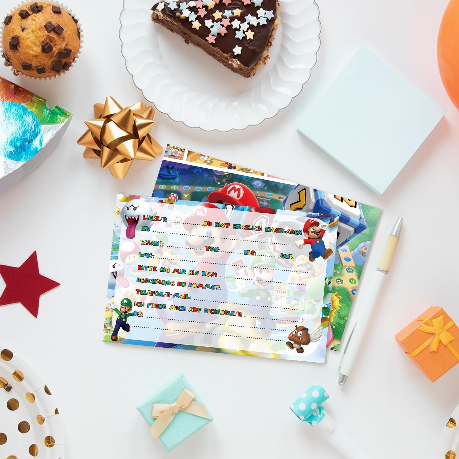 Biglietti D'Invito Compleanno A Tema Ginnastica Arcobaleno – 25 Pezzi Con Buste, 10x15 Cm, Per Bambini E Ragazzi