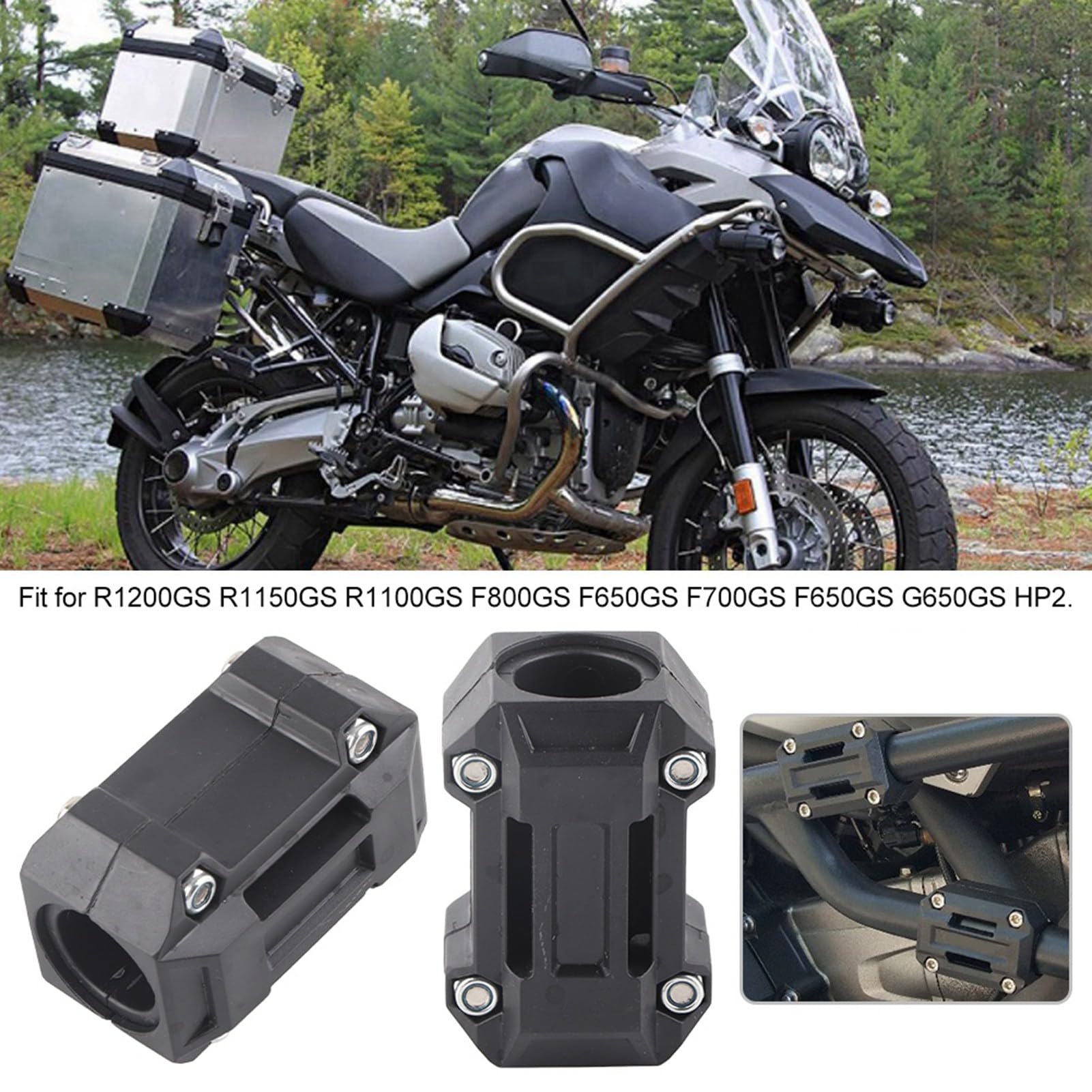 Protezione del Blocco Paraurti della Protezione Moto del Motore 22 25 28 Mm di Upgrade di Aspetto Deluxe Nero