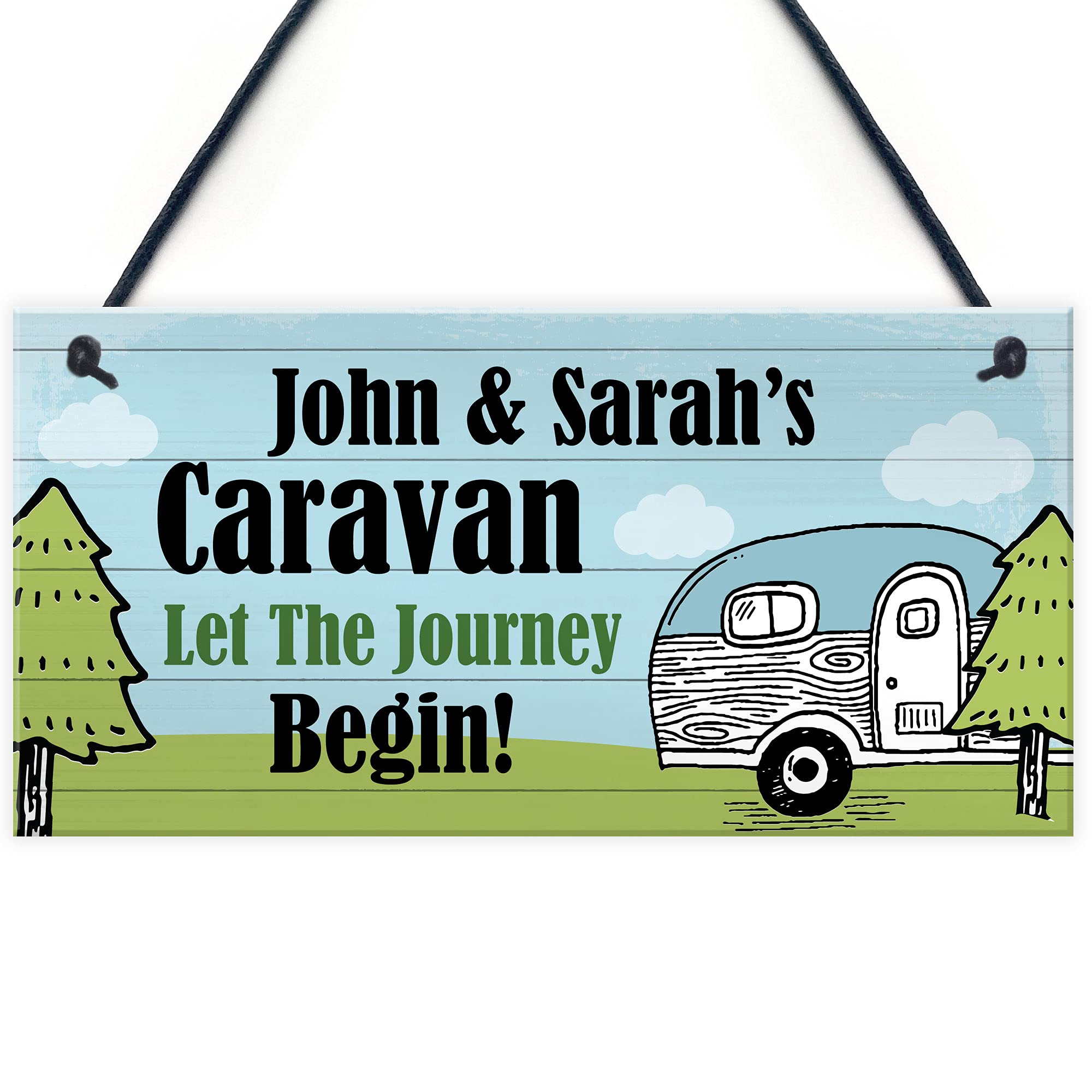 Hanging Caravan Sign Novelty Caravan Accessories Personalised Friendship Gift