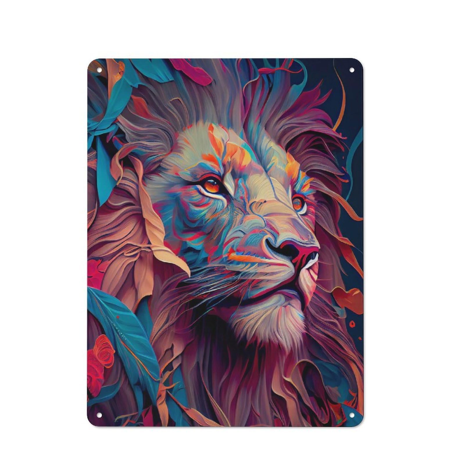 The Pride Lion Decorative Metal Wall Decor 40x30cm, Vintage Metal Sign for Hallway, Home Bar, Garage Or Study