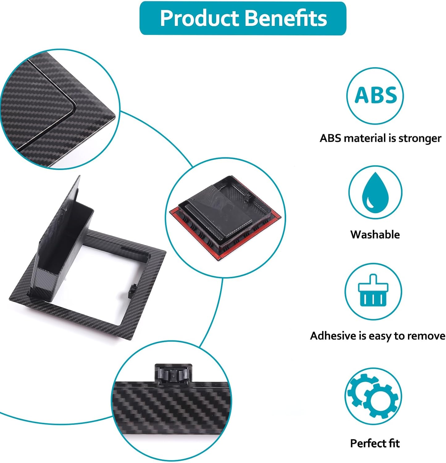 Car Armrest Hidden Storage Box Compatible with Toyota Tundra 2022-2026 Center Console Organizer Handrail Privacy Storage Box Tray Container Insert Pallet Manager Accessories (Carbon Fiber Pattern B)