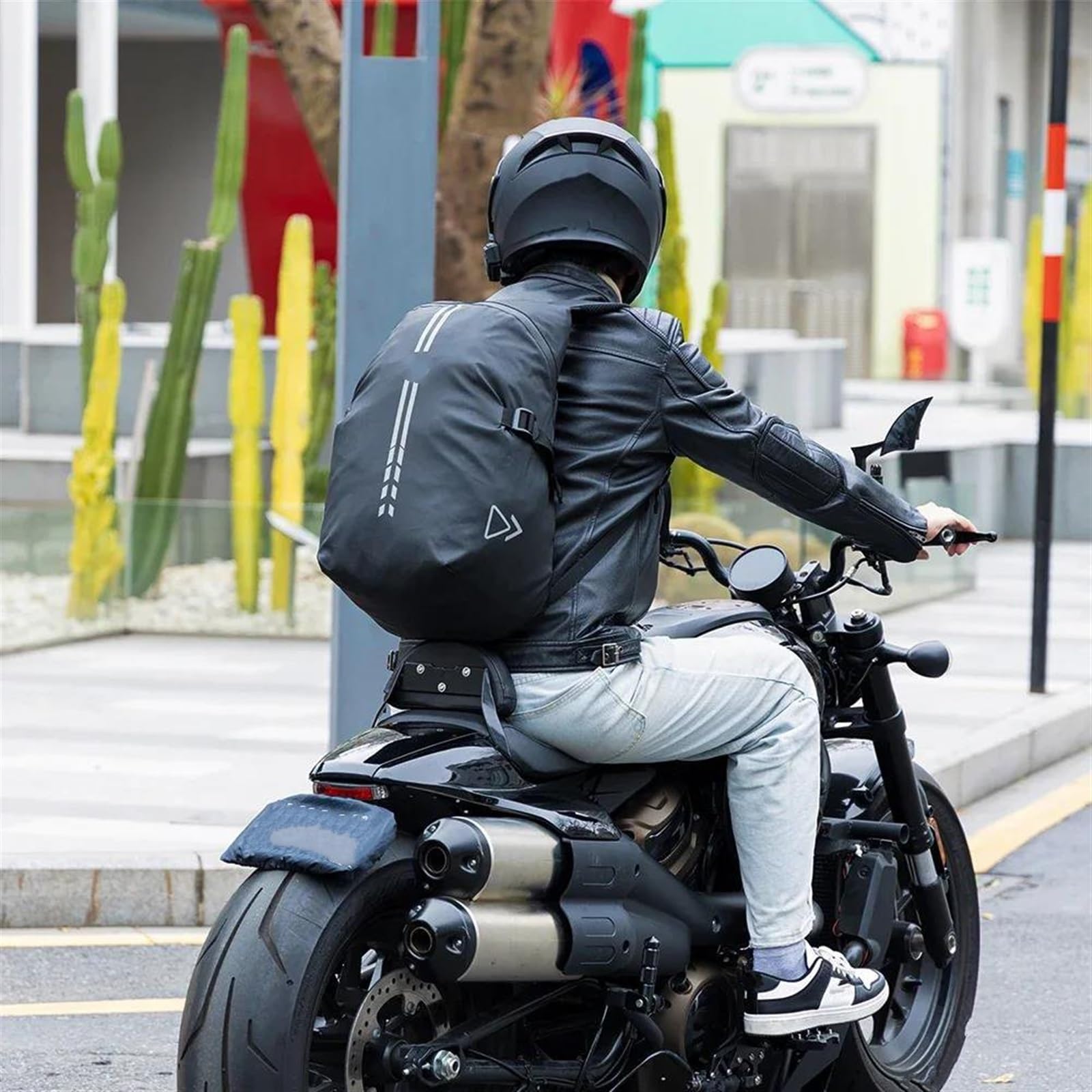 Bolsa De Cola Equipaje De Motocicleta Mochila para Casco De Motocicleta De 40 L, Impermeable, para Viajes, Senderismo, Conducción, Viajes Diarios, Bolsa De Almacenamiento