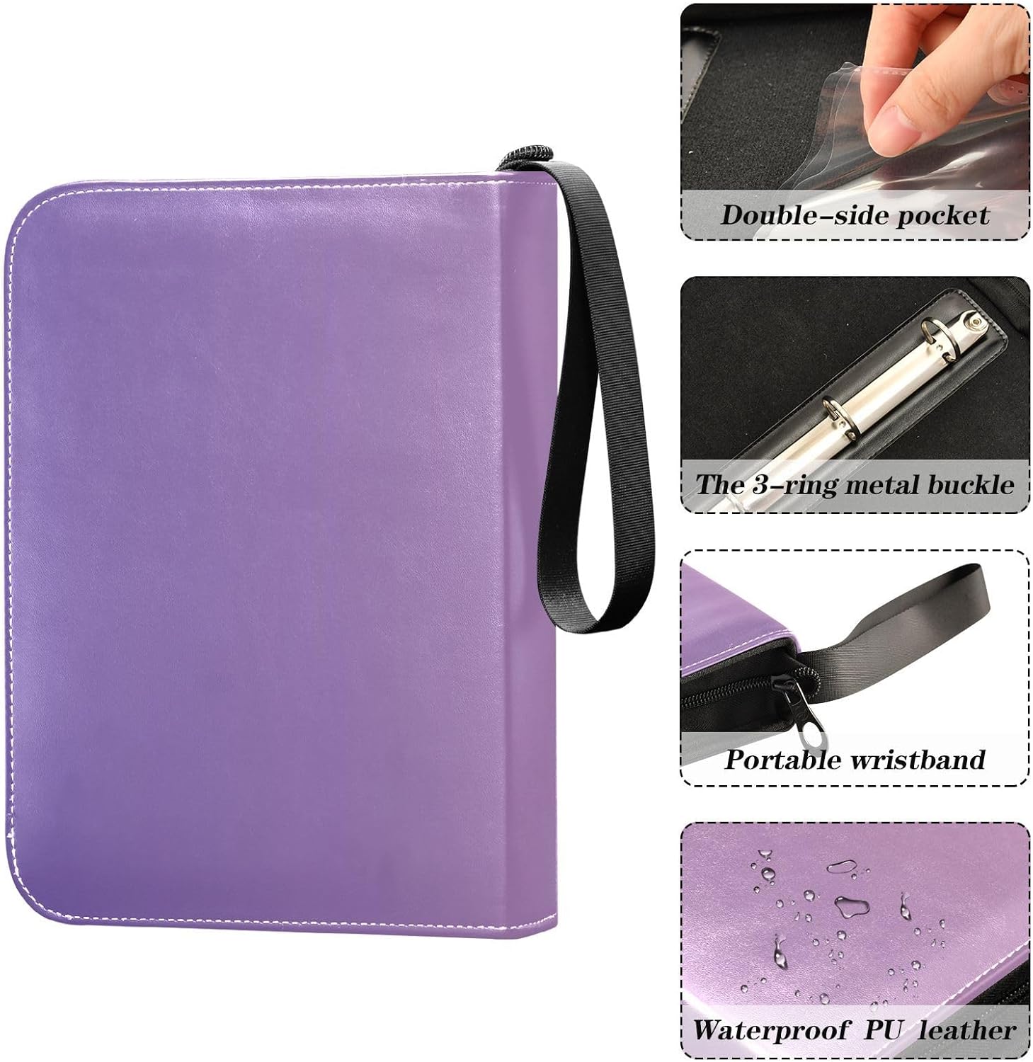 Purple Gradient Baseball Binder Fits for Most Standard Size Cards 3-Ring Card Collector Album Holder