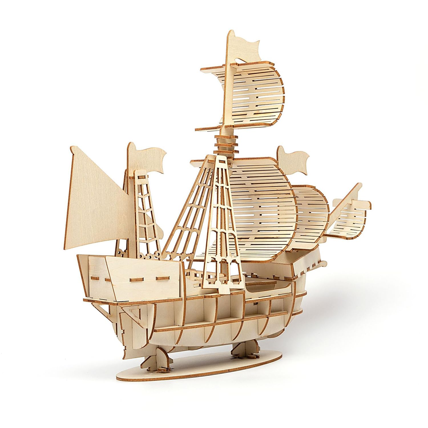 3D Wooden Puzzle,Sailing Ship 3D Puzzle Wooden Model Kits Adult to Build,DIY Wooden Model Craft Kits, Self Assembly Mechanical Construciton Craft Kit Gift Kids, Teens (Sailing Ship) (JF121401)