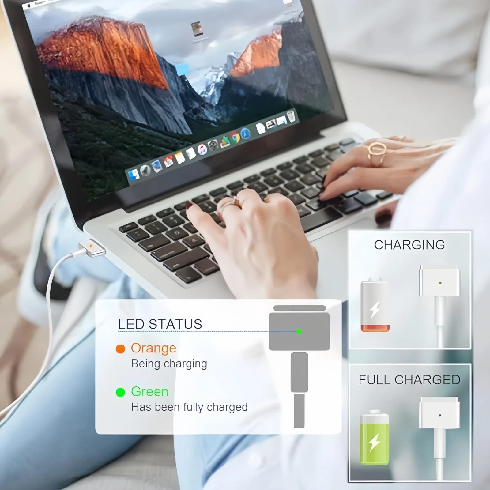 Caricatore MacBook Pro 85W T-Tip,Adattatore di alimentazione, caricabatterie super veloce compatibile MacBook Air&Mac Book Pro11''e13'' pollici 2012~2018,modelli A1425,A1502,A1465,A1290,A1343,A1226